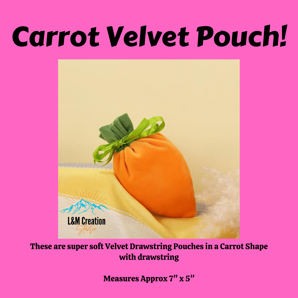 Easter Velvet Carrot Pouch