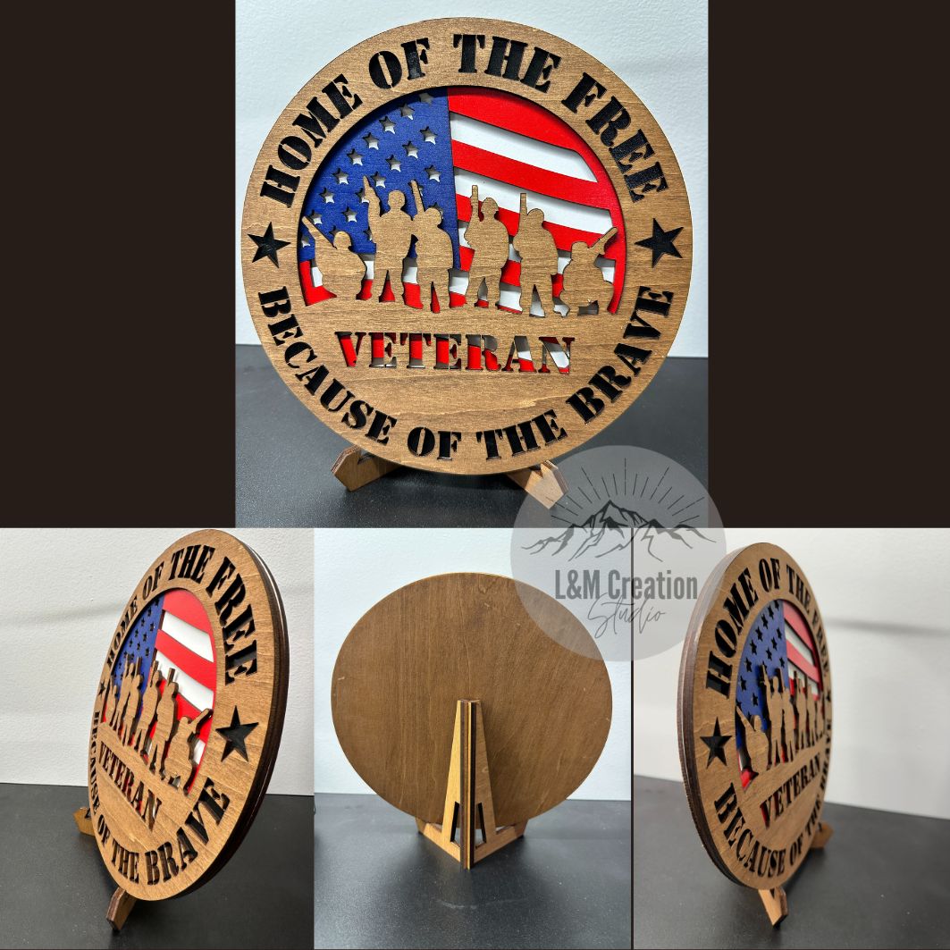 Home of the Brave Round Sign
