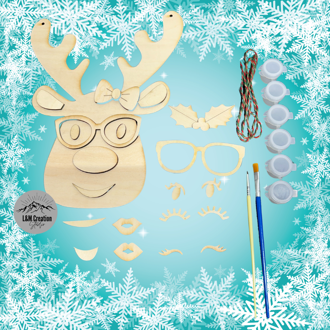 Build a Reindeer Paint Kit