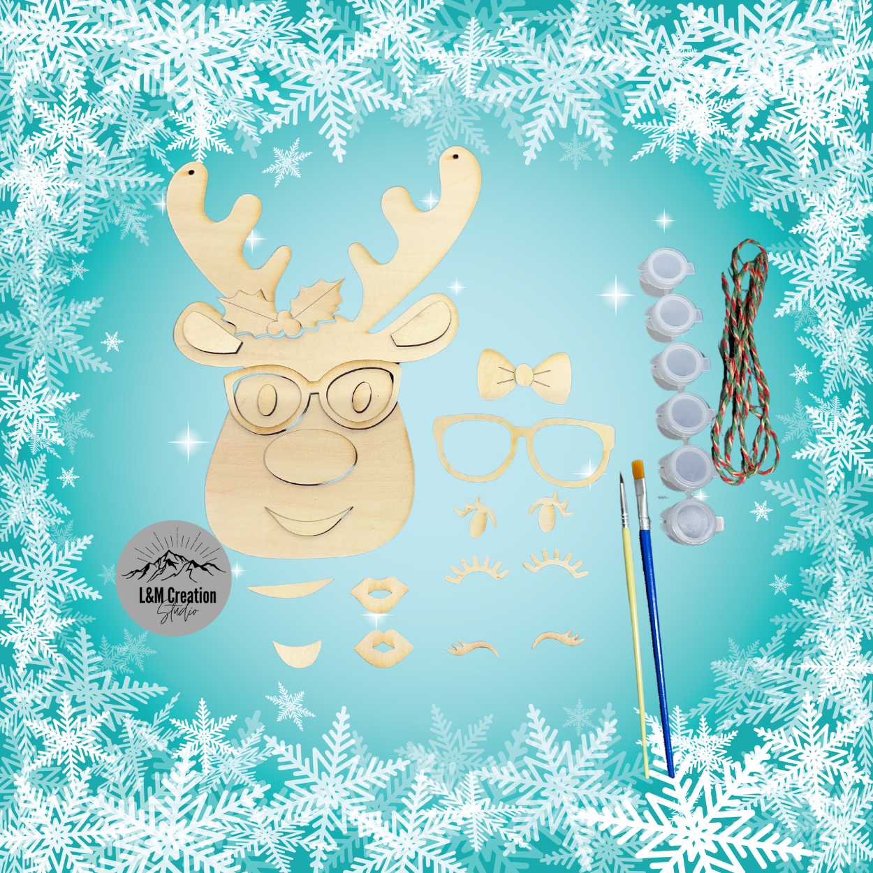 Build a Reindeer Paint Kit