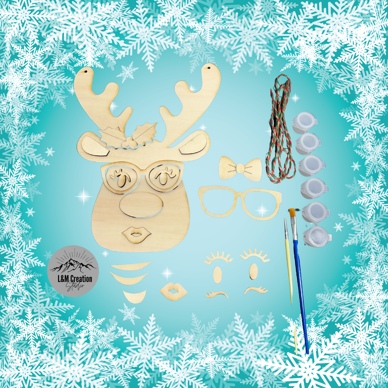 Build a Reindeer Paint Kit