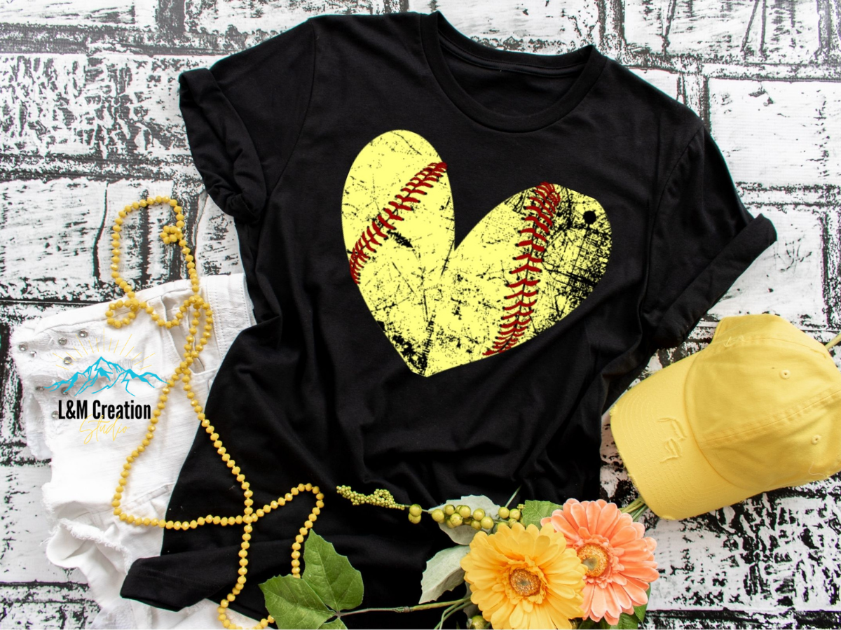 Heart Softball_Screen Print
