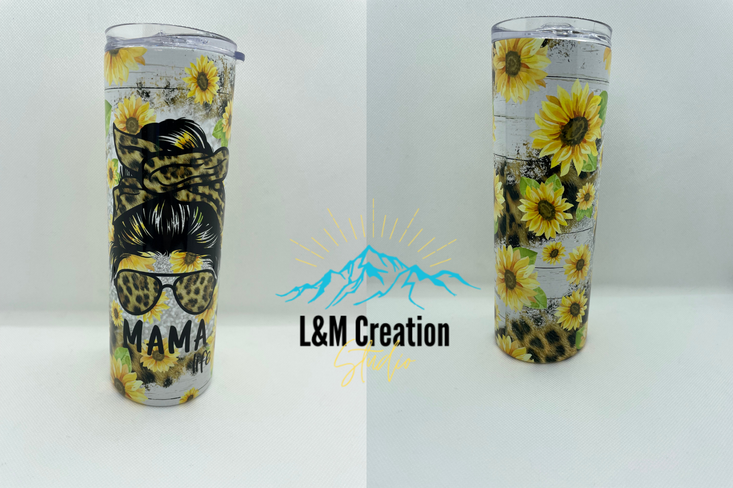 20oz Sunflower/Leopard MAMA Tumbler