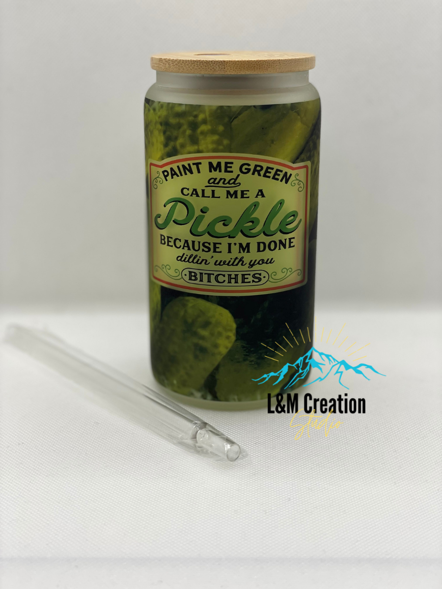 Paint me Green Frosted Glass Can