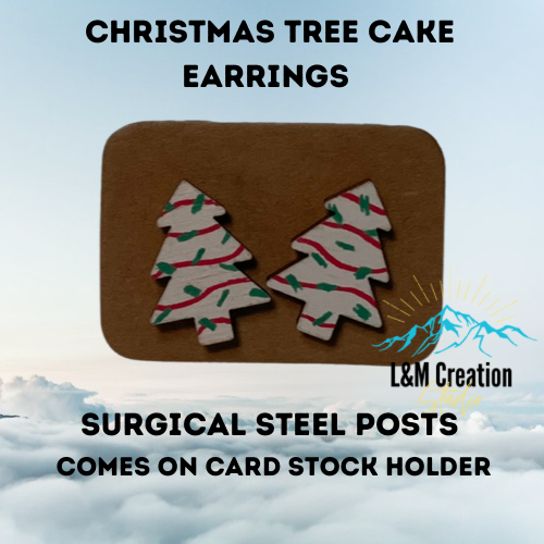 Christmas Tree Cake Earrings
