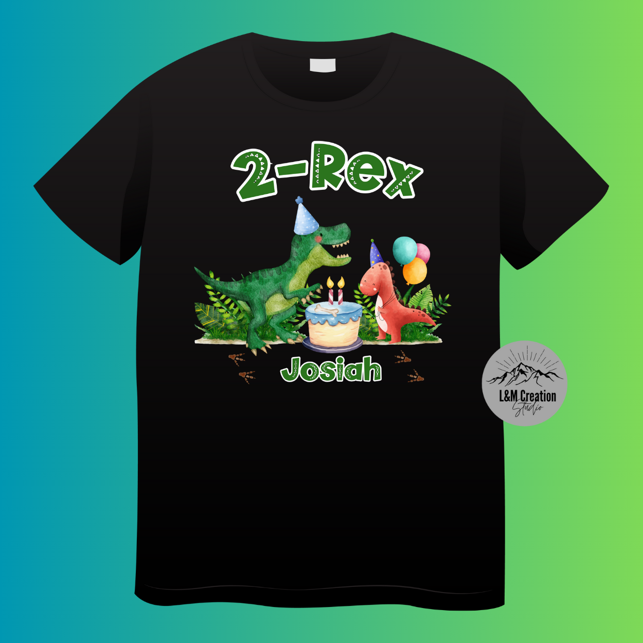 Custom 2-Rex Birthday Shirt