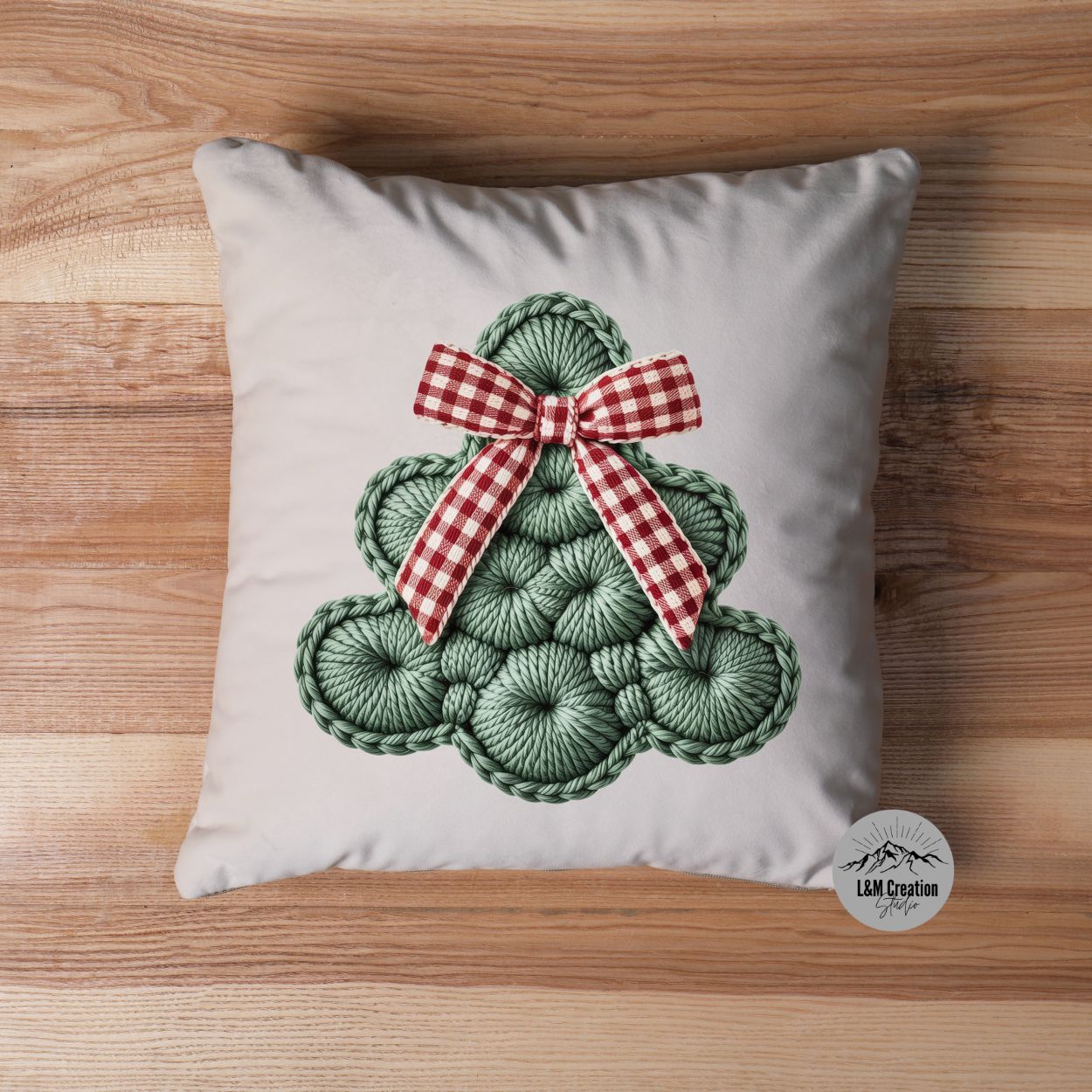 X mas tree ribbon_faux crochet