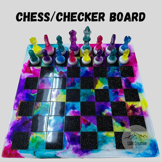 Galaxy Resin Chess/Checker Board Set