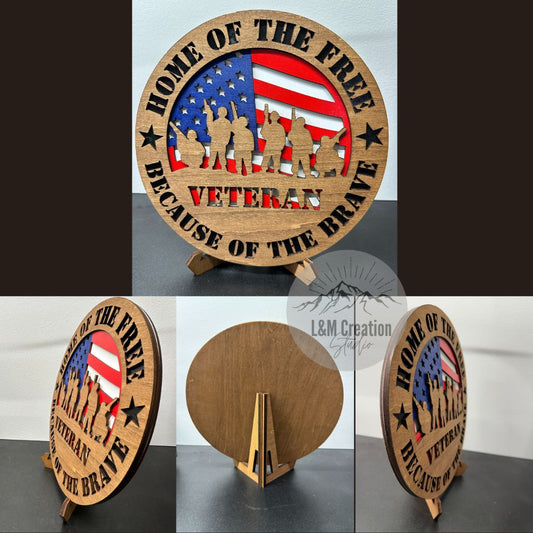 Home of the Brave Round Sign