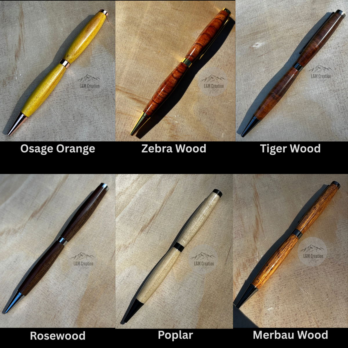 Handmade wooden pens