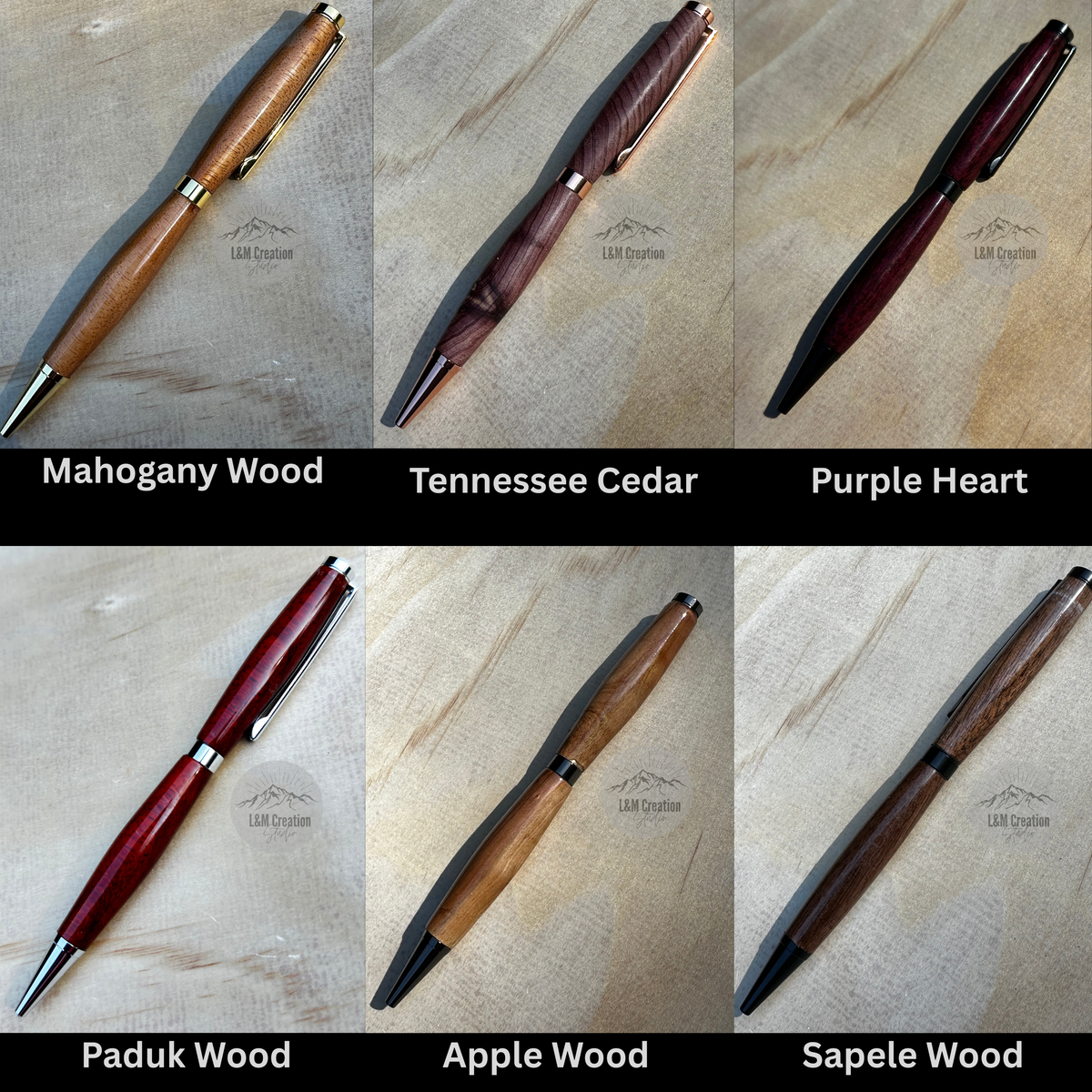 Handmade wooden pens