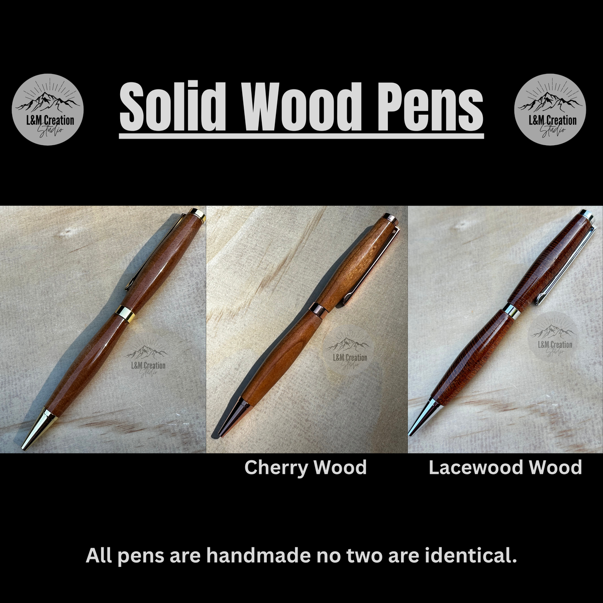 Handmade wooden pens