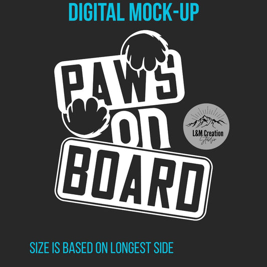 Paws On Board Car Decal