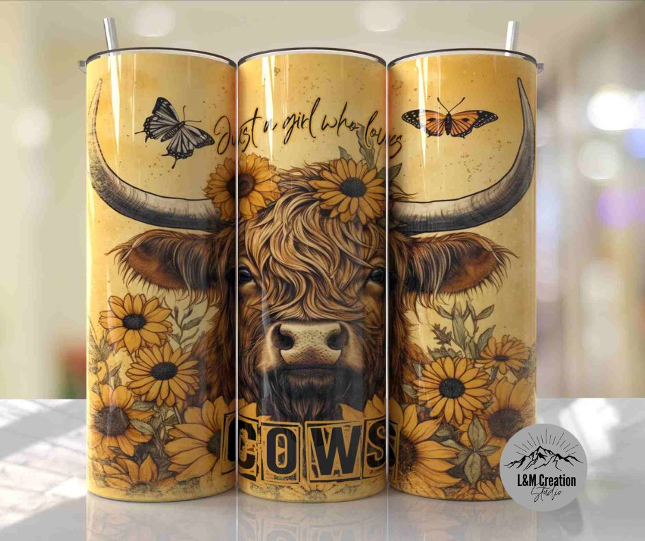 20oz Tumbler_ Just a girl who loves cows