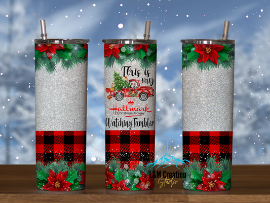 20 oz Tumbler_ Christmas Movie watching tumbler