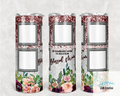 20oz Tumbler_ Photo Frames_Blessed Mom
