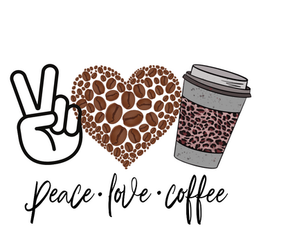 Unisex Peace Love Coffee Shirt_Bleached