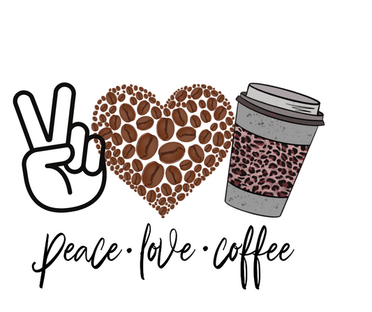 Unisex Peace Love Coffee Shirt_Bleached