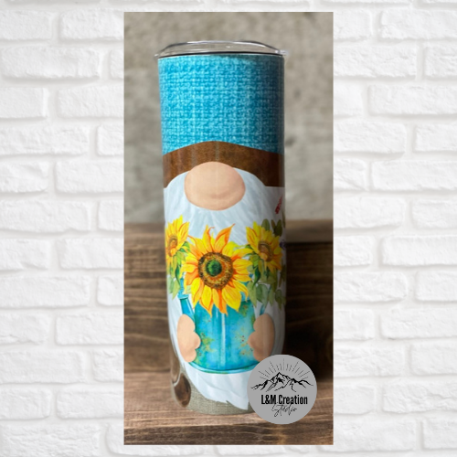 20 oz Tumbler_ Sunflower Gnome